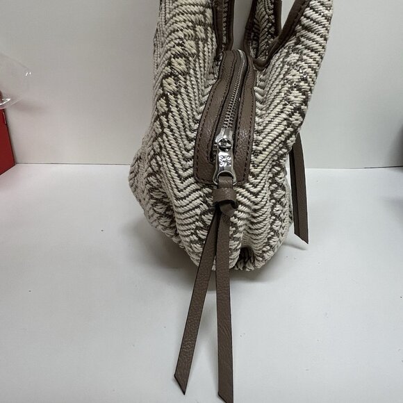 Vera Wang Simply Vera herringbone Cotton Faux Leather Hobo Shoulder Aztec Boho - Picture 7 of 16